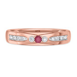 Photo of Hana 1/4 Carat T.W. Ruby and Diamond Matching Wedding Band Set 14K Rose Gold [BT2073RM]