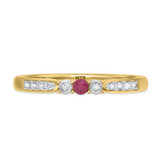 Photo of Hana 1/4 CT. T.W. Ruby and Diamond Same Sex Ladies Band Set 14K Yellow Gold [BT2073YL]