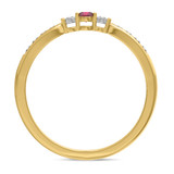 Photo of Hana 1/4 CT. T.W. Ruby and Diamond Same Sex Ladies Band Set 14K Yellow Gold [BT2073YL]