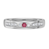 Photo of Hana 1/4 Carat T.W. Ruby and Diamond Matching Wedding Band Set 14K White Gold [BT2073WM]