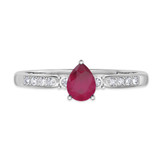 Photo of Hana 2/3 CT. T.W. Ruby and Diamond Matching Bridal Ring Set 10K White Gold [BT2073WE-C000]
