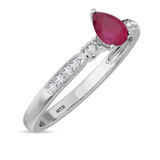 Photo of Hana 2/3 CT. T.W. Ruby and Diamond Matching Bridal Ring Set 10K White Gold [BT2073WE-C000]