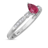 Photo of Hana 2/3 CT. T.W. Ruby and Diamond Matching Bridal Ring Set 10K White Gold [BT2073WE-C000]