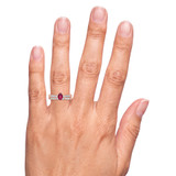 Photo of Hana 7/8 Carat T.W. Ruby and Diamond Trio Matching Wedding Ring Set 10K Rose Gold [BR2073R-C000] [HT-2]