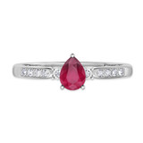 Photo of Hana 7/8 Carat T.W. Ruby and Diamond Trio Matching Wedding Ring Set 10K White Gold [BT2073WE-C000]