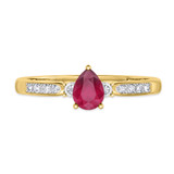 Photo of Hana 7/8 Carat T.W. Ruby and Diamond Trio Matching Wedding Ring Set 14K Yellow Gold [BT2073YE-C000]