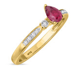 Photo of Hana 7/8 Carat T.W. Ruby and Diamond Trio Matching Wedding Ring Set 10K Yellow Gold [BT2073YE-C000]