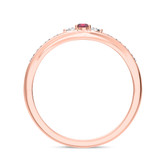 Photo of Hana 1/4 CT. T.W. Ruby and Diamond Matching Wedding Band Set 10K Rose Gold [BT2073RM]