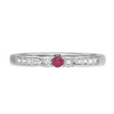 Photo of Hana 1/4 CT. T.W. Ruby and Diamond Matching Wedding Band Set 10K White Gold [BT2073WL]