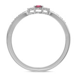 Photo of Hana 1/4 CT. T.W. Ruby and Diamond Matching Wedding Band Set 10K White Gold [BT2073WL]