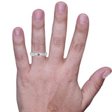 Photo of Hana 1/4 CT. T.W. Ruby and Diamond Matching Wedding Band Set 10K White Gold [BT2073WM] [HT]