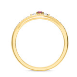Photo of Hana 1/4 Carat T.W. Ruby and Diamond Matching Wedding Band Set 10K Yellow Gold [BT2073YM]