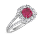 Photo of Evanthe 1 7/8 CT. T.W. Ruby and Diamond Matching Bridal Ring Set 14K White Gold [BT2072WE-C000]