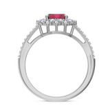 Photo of Evanthe 1 7/8 CT. T.W. Ruby and Diamond Matching Bridal Ring Set 14K White Gold [BT2072WE-C000]