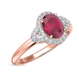 Photo of Holly 1 2/3 Carat T.W. Ruby and diamond Engagement Ring 14K Rose Gold [BT2071RE-C000]