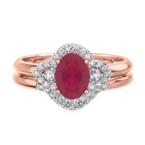 Photo of Holly 1 3/4 CT. T.W. Ruby and Diamond Matching Bridal Ring Set 14K Rose Gold [BR2071R-C000]