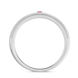 Photo of Evanthe 1/3 CT. T.W. Ruby and Diamond Matching Wedding Band Set 14K White Gold [BT2072WM]