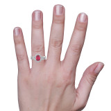 Photo of Holly 1 3/4 Carat T.W. Ruby and Diamond Matching Bridal Ring Set 10K White Gold [BR2071W-C000] [HT]