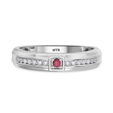 Photo of Holly 1/3 CT. T.W. Ruby and Diamond Matching Wedding Band Set 10K White Gold [BT2071WM]