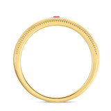 Photo of Evanthe 1/3 CT. T.W. Ruby and Diamond Matching Wedding Band Set 14K Yellow Gold [BT2072YM]