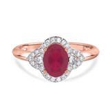 Photo of Holly 2 CT. T.W. Ruby and Diamond Trio Matching Wedding Ring Set 14K Rose Gold [BT2071RE-C000]