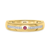 Photo of Evanthe 2 Carat T.W. Ruby and Diamond Trio Matching Wedding Ring Set 10K Yellow Gold [BT2072YM]
