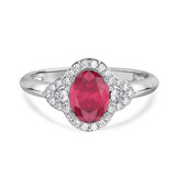Photo of Holly 2 Carat T.W. Ruby and Diamond Trio Matching Wedding Ring Set 10K White Gold [BT2071WE-C000]