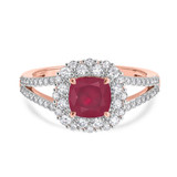 Photo of Evanthe 2 Carat T.W. Ruby and Diamond Trio Matching Wedding Ring Set 10K Rose Gold [BT2072RE-C000]