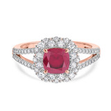 Photo of Evanthe 2 Carat T.W. Ruby and Diamond Trio Matching Wedding Ring Set 10K Rose Gold [BT2072RE-C000]