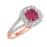 Photo of Evanthe 2 Carat T.W. Ruby and Diamond Trio Matching Wedding Ring Set 10K Rose Gold [BT2072RE-C000]