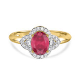 Photo of Holly 1 3/4 Carat T.W. Ruby and Diamond Matching Bridal Ring Set 10K Yellow Gold [BT2071YE-C000]