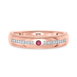 Photo of Evanthe 2 Carat T.W. Ruby and Diamond Trio Matching Wedding Ring Set 14K Rose Gold [BT2072RM]