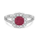 Photo of Evanthe 2 Carat T.W. Ruby and Diamond Trio Matching Wedding Ring Set 10K White Gold [BT2072WE-C000]