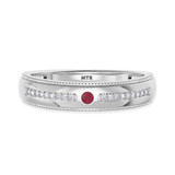 Photo of Evanthe 2 Carat T.W. Ruby and Diamond Trio Matching Wedding Ring Set 10K White Gold [BT2072WM]