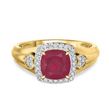 Photo of Erica 1 7/8 CT. T.W. Ruby and Diamond Matching Bridal Ring Set 14K Yellow Gold [BT2070YE-C000]