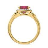 Photo of Erica 1 7/8 CT. T.W. Ruby and Diamond Matching Bridal Ring Set 14K Yellow Gold [BT2070YE-C000]