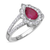 Photo of Kana 1 7/8 Carat T.W. Ruby and diamond Engagement Ring 10K White Gold [BT2068WE-C000]
