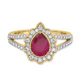 Photo of Kana 1 7/8 Carat T.W. Ruby and diamond Engagement Ring 10K Yellow Gold [BT2068YE-C000]