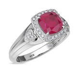 Photo of Erica 1 3/4 Carat T.W. Ruby and diamond Engagement Ring 10K White Gold [BT2070WE-C000]