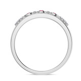 Photo of Kana 1/5 CT. T.W. Ruby and Diamond Mens Wedding Band 10K White Gold [BT2068WM]