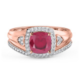 Photo of Erica 1 7/8 Carat T.W. Cushion Solitaire Bridal Set 10K Rose Gold [BR2070R-C000]
