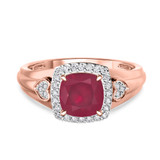 Photo of Erica 2 1/10 Carat T.W. Ruby and Diamond Trio Matching Wedding Ring Set 14K Rose Gold [BT2070RE-C000]
