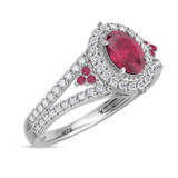 Photo of Kantuta 1 1/2 Carat T.W. Ruby and Diamond Trio Matching Wedding Ring Set 14K White Gold [BT2087WE-C000]