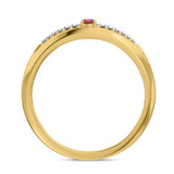 Photo of Erica 2 1/10 CT. T.W. Ruby and Diamond Trio Matching Wedding Ring Set 14K Yellow Gold [BT2070YM]