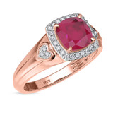 Photo of Erica 1 7/8 Carat T.W. Ruby and Diamond Matching Bridal Ring Set 14K Rose Gold [BT2070RE-C000]