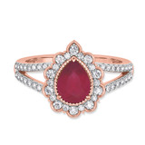 Photo of Kana 1 7/8 CT. T.W. Ruby and diamond Engagement Ring 14K Rose Gold [BT2068RE-C000]