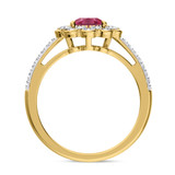 Photo of Kana 1 7/8 CT. T.W. Ruby and diamond Engagement Ring 14K Yellow Gold [BT2068YE-C000]