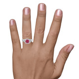 Photo of Erica 1 3/4 CT. T.W. Ruby and diamond Engagement Ring 14K White Gold [BT2070WE-C000] [HT-2]