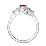 Photo of Kantuta 1 1/7 Carat T.W. Ruby and diamond Engagement Ring 14K White Gold [BT2087WE-C000]