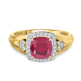 Photo of Erica 1 3/4 Carat T.W. Ruby and diamond Engagement Ring 14K Yellow Gold [BT2070YE-C000]